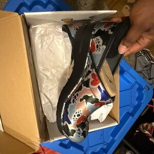 Dansko Red and Blue Mules with Modern Design